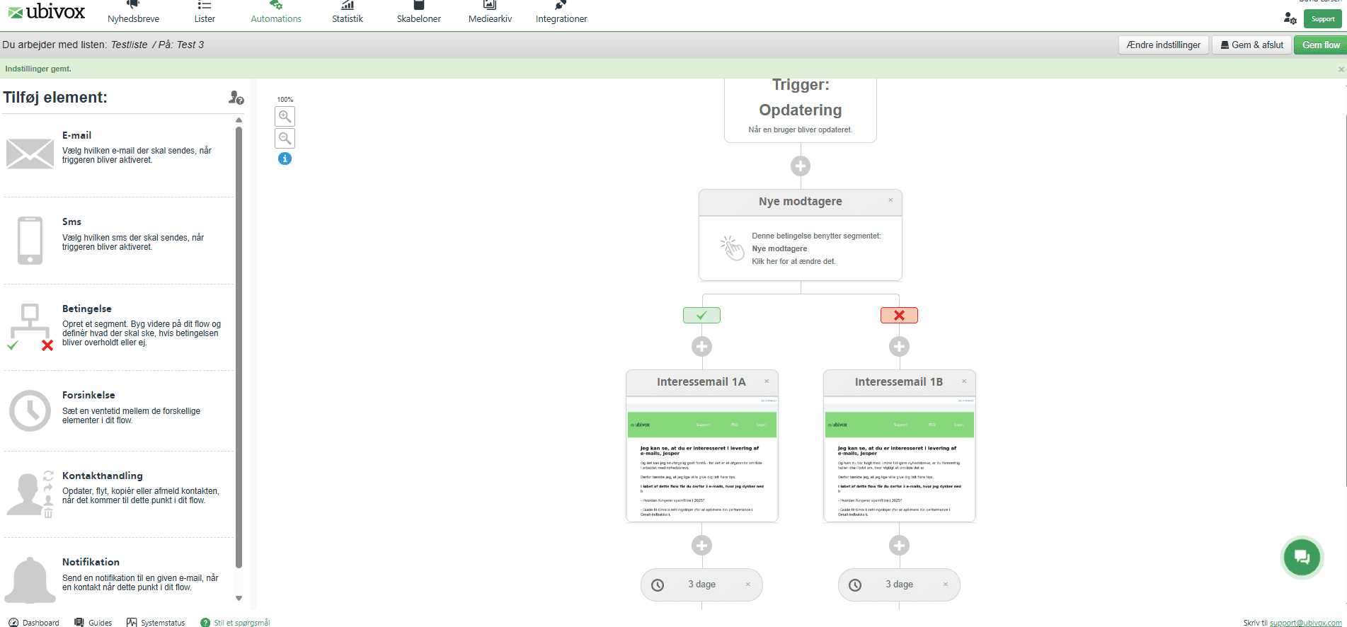 Automations i Ubivox 2.0