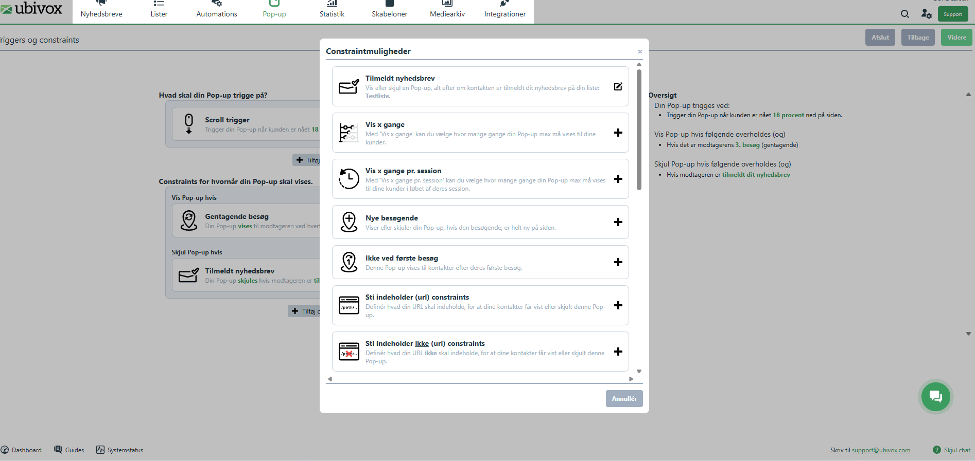 Triggers og constraints
